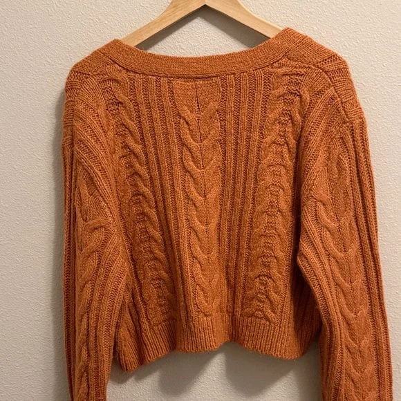 Reclaimed Vintage Rust Cable Knit Cardigan - Picture 7 of 7